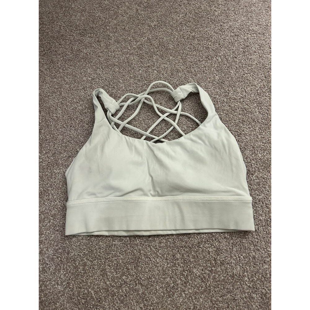 Lululemon Free to Be Serene Bra Womens 6 Mint Green Good Strappy Back Yoga
